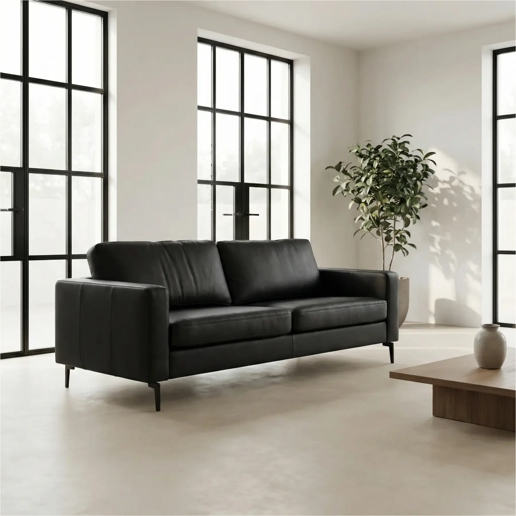 afbeelding van Leren bank Match - 3 zits